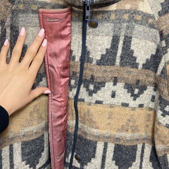Vintage Mackintosh Tribal/Western/Aztec Print Coat Size 14 - Picture 5 of 12